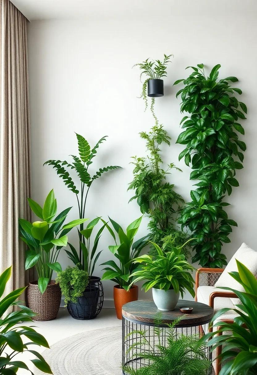 Greenery‌ Galore: Include elegant indoor plants or a vertical‍ garden to breathe life‍ into your home and purify ‍the ‍air