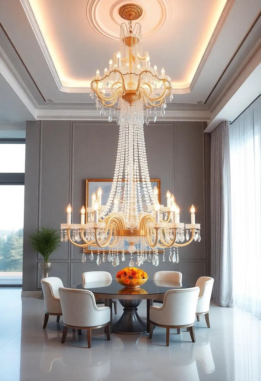 Opulent chandeliers: Illuminate your⁤ space with stunning crystal chandeliers that serve as both light fixtures and‍ captivating art pieces