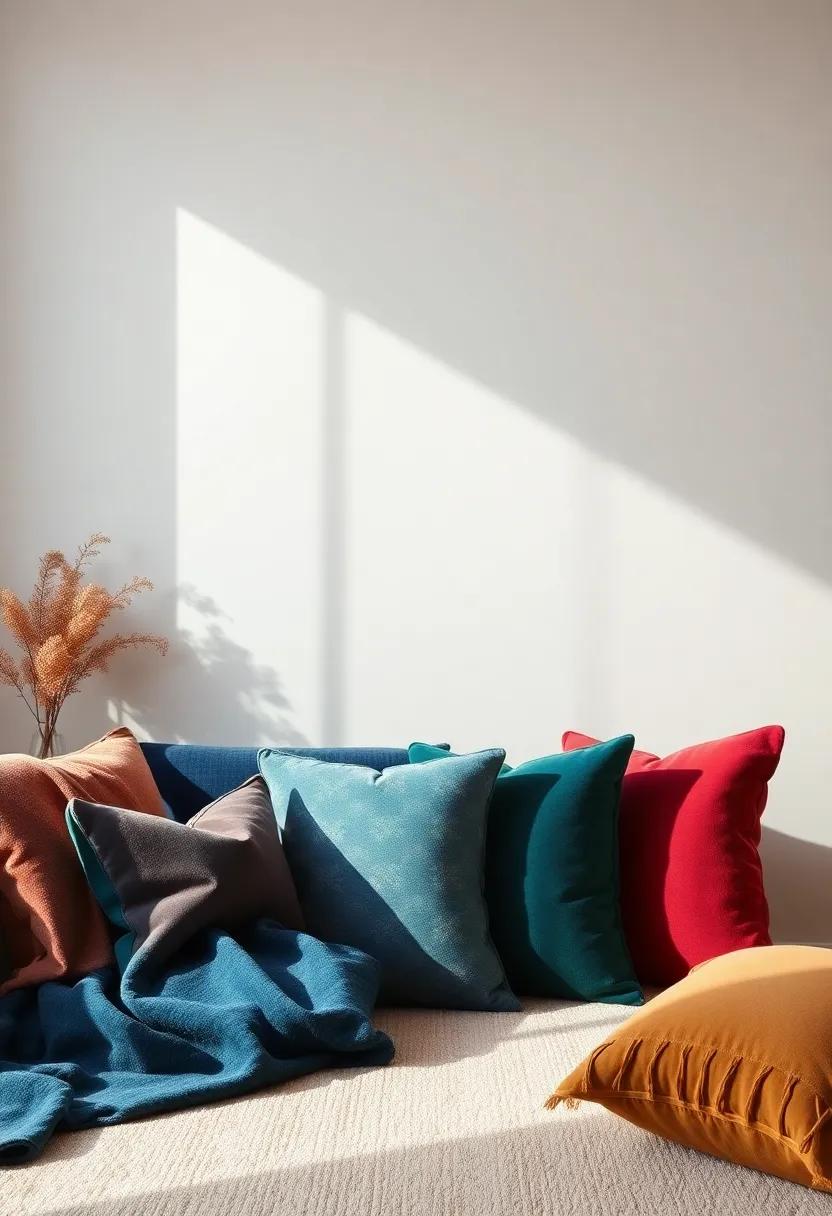 Velvet Accents: Incorporate⁢ luxurious ⁤velvet pillows and throws in ‌rich⁣ colors to add a touch of sophistication and comfort to your ‌living areas