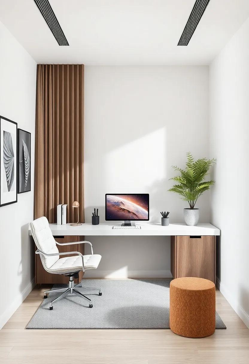 Minimalistic Modern Office designs Featuring ‍Sleek ⁣lines and Neutral palettes
