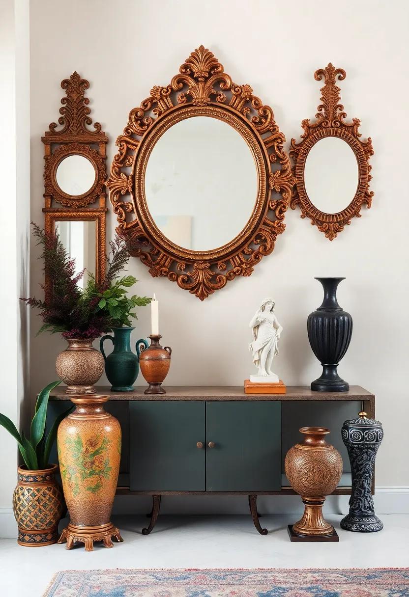 Embrace Ornate Accessories: Include decorative items like mirrors, sculptures, and vases that reflect your personality and style