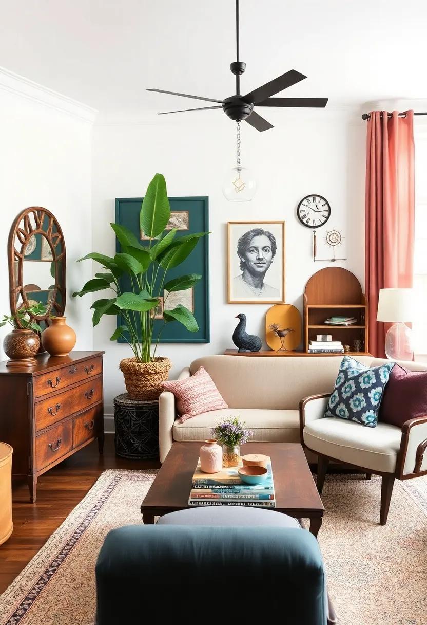 Showcase Vintage Finds: Incorporate unique thrift store treasures or heirlooms that tell a story and add personality to your decor