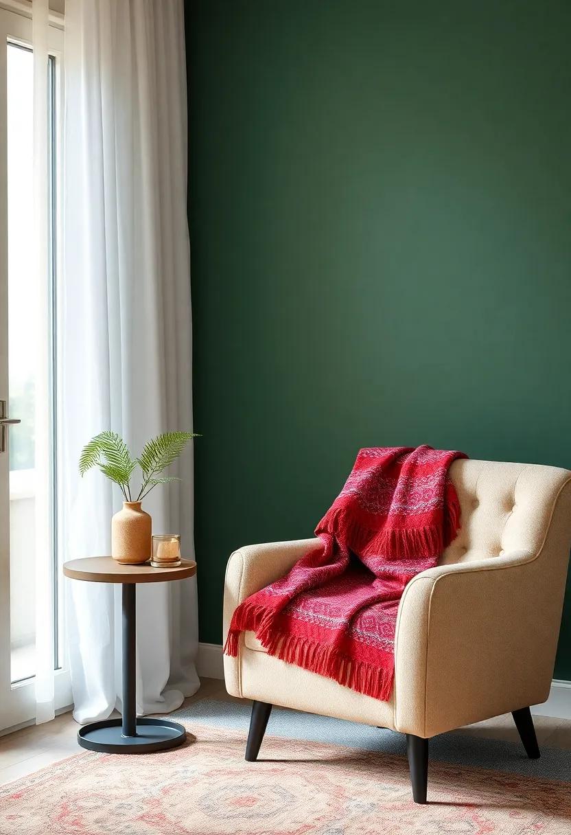 Create a Cozy Reading Corner: fill a space with a plush armchair, a vibrant throw, and a small side table for an inviting nook