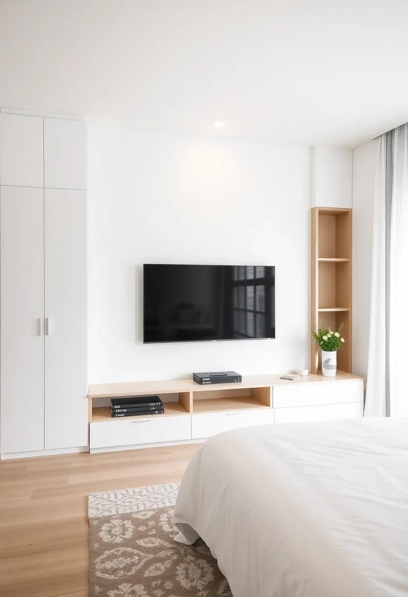 Embracing Minimalism in ​Bedroom TV Unit Designs for⁤ a ⁢Chic Look