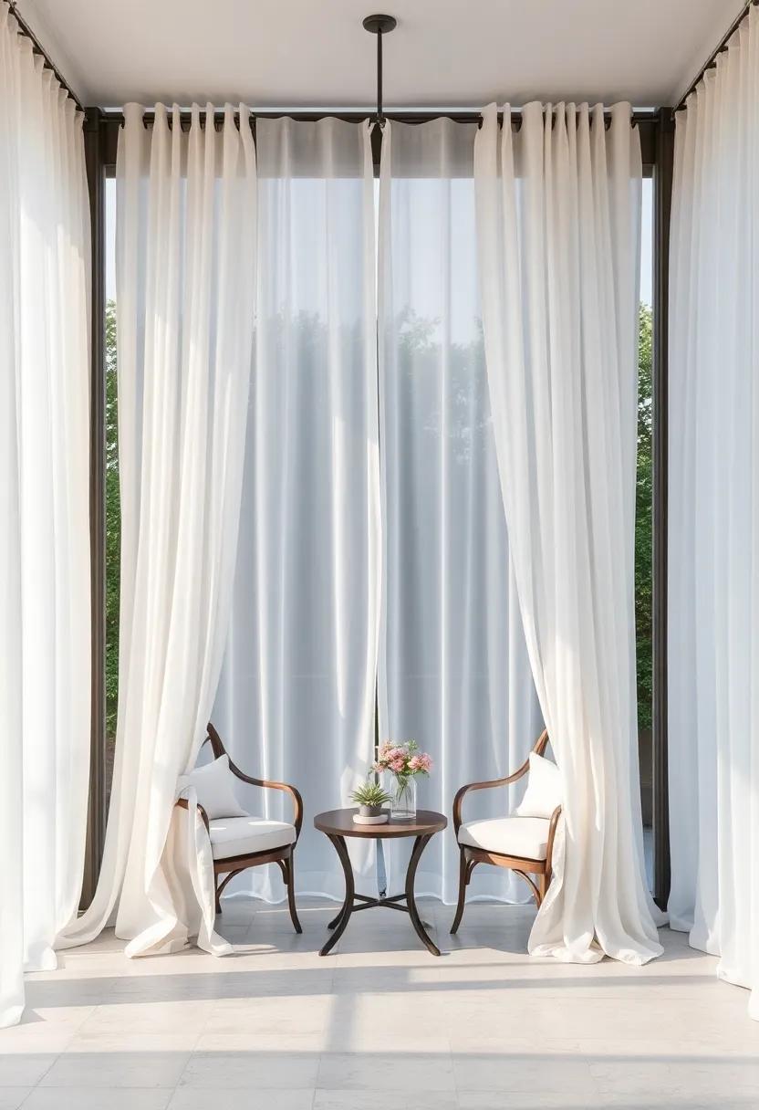 Elegant Drapery: ⁢Floor-to-ceiling sheer curtains‍ can create drama and elegance, giving your patio a romantic touch