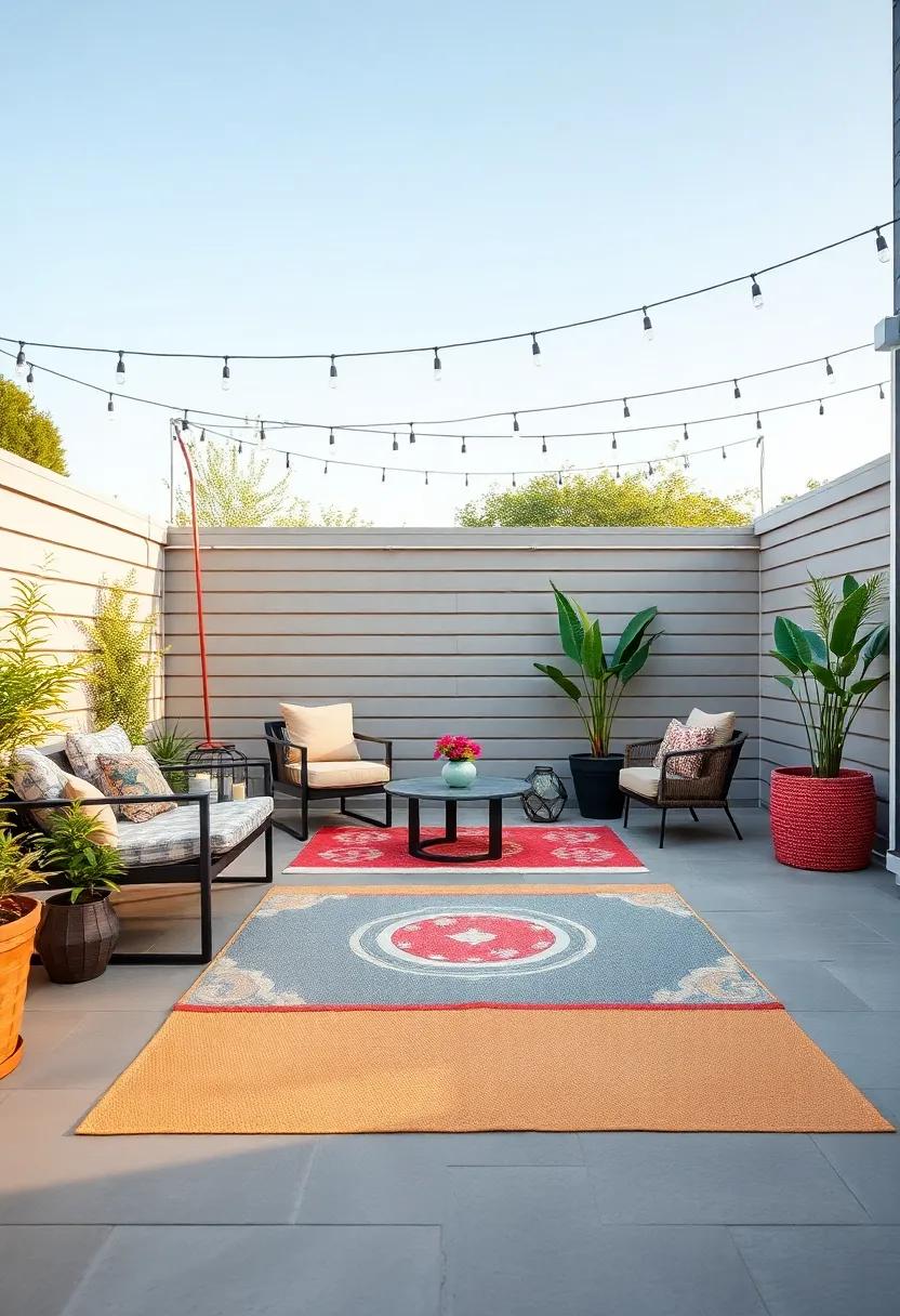 Incorporating ​Colorful Outdoor Rugs to Enhance Ambiance