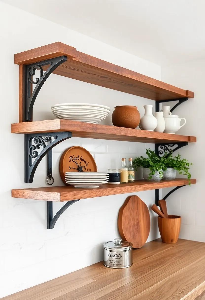 Bold Brackets: Select eye-catching brackets that support your shelves, adding a focal point​ that combines strength with exquisite​ design