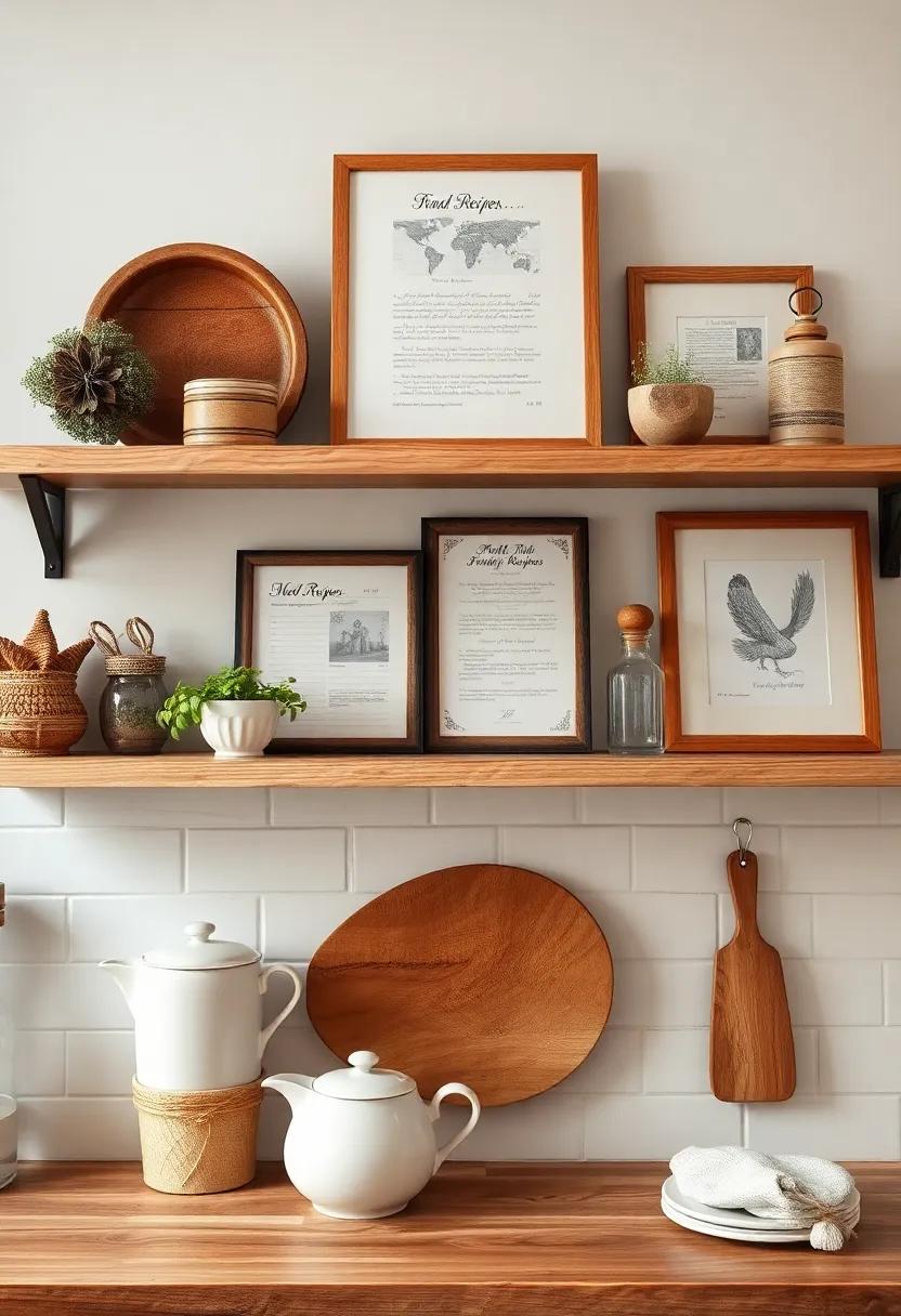 Family Recipe showcase: Dedicate a shelf‍ to ​display your​ family's favorite recipes in beautiful frames, ​mixing personal history ⁤with your kitchen's charm
