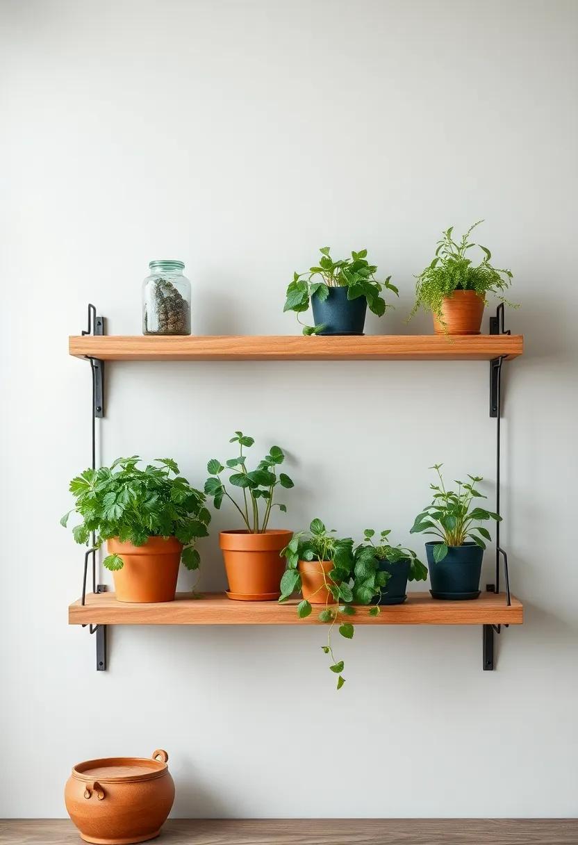 Farm Fresh ‌Display: Let ⁣nature inspire you with ⁢shelves that beautifully display ⁢potted⁤ herbs, merging functionality⁢ with the charm of green living