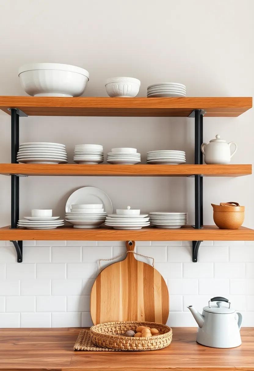 Open and Airy:⁣ Embrace the simplicity of open shelving, showcasing ⁤your‍ favorite dishware​ and adding a spacious ‌feeling ⁢to your culinary oasis