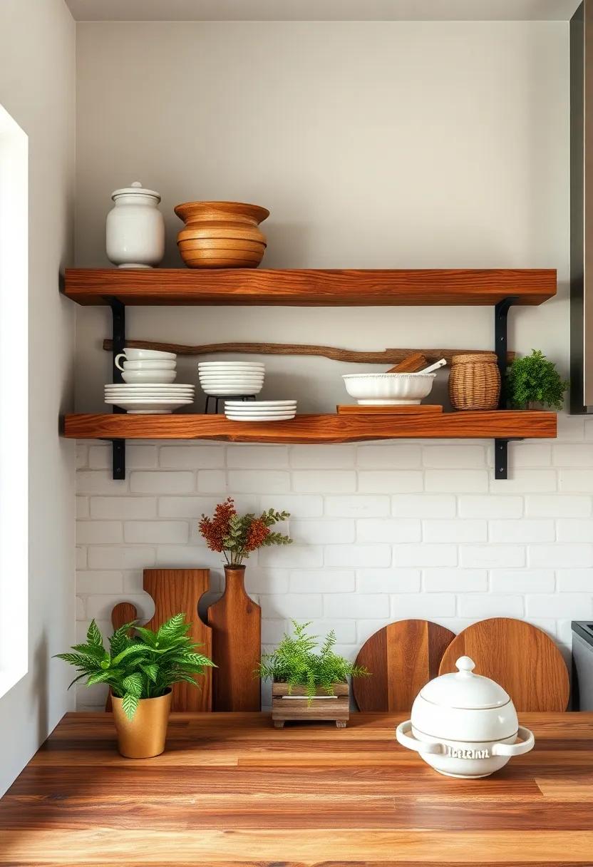 Reclaimed Wood elegance: Discover the beauty of rustic charm with shelves made from reclaimed barn wood, adding a touch of history and warmth to‍ your kitchen