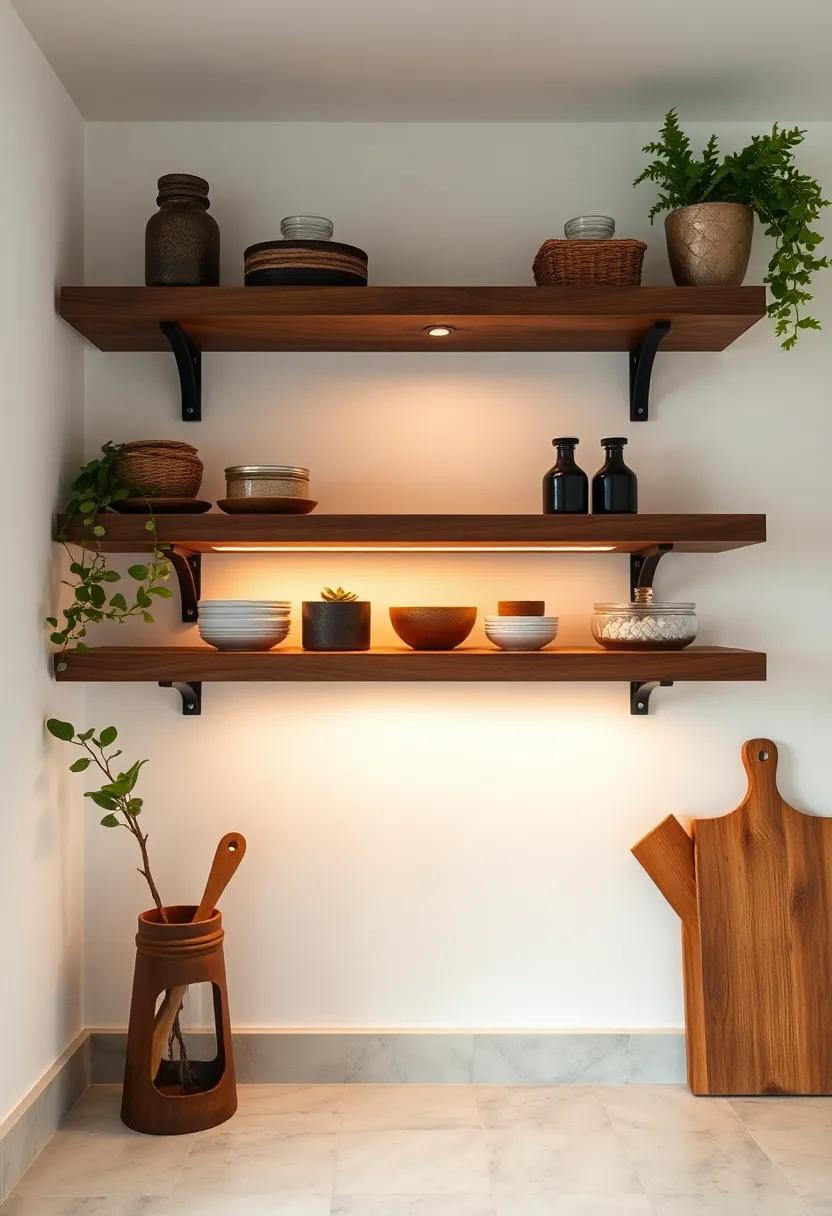 Soft Lighting Touch: Install⁤ LED ⁢strip lights under your shelves to ⁣create a warm glow and highlight the unique textures of your rustic display