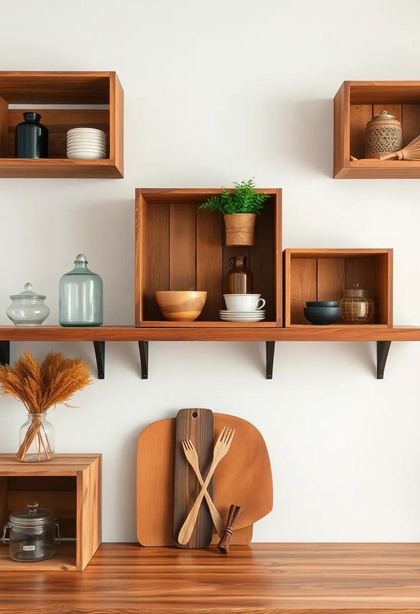 Vintage crates: Repurposed wooden crates as ​shelves offer a unique storage solution while bringing an inviting, rustic ⁣feel to your kitchen decor