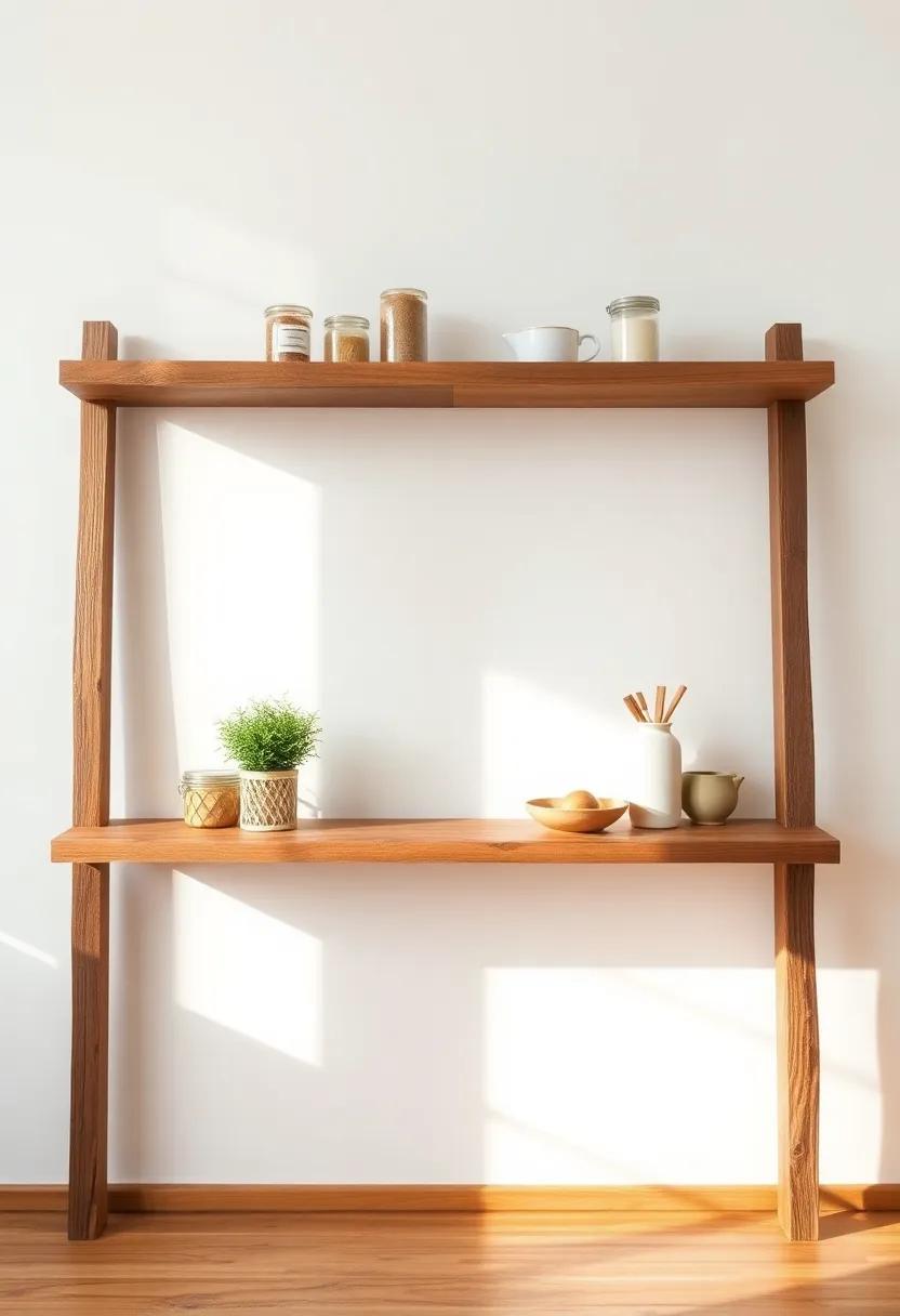 Wooden Ladders: use⁢ a rustic wooden ladder as a unique shelving option, providing a stylish way to‌ hold kitchen essentials and decorative items