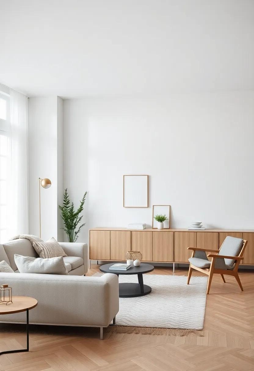 Creating Harmony ⁣Through Symmetry in Minimalist Scandinavian Living Room⁣ Designs