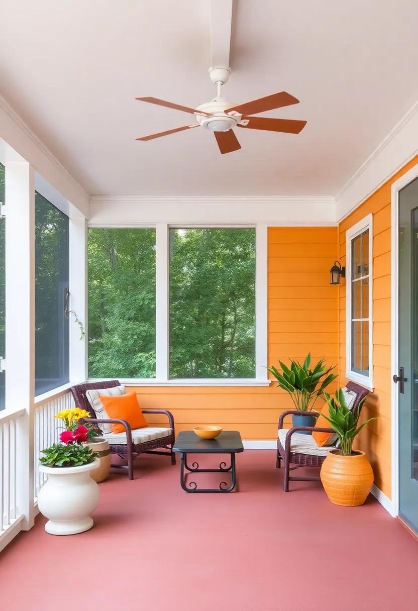 Incorporating ⁣Vibrant Accent Colors for a Playful Porch Vibe