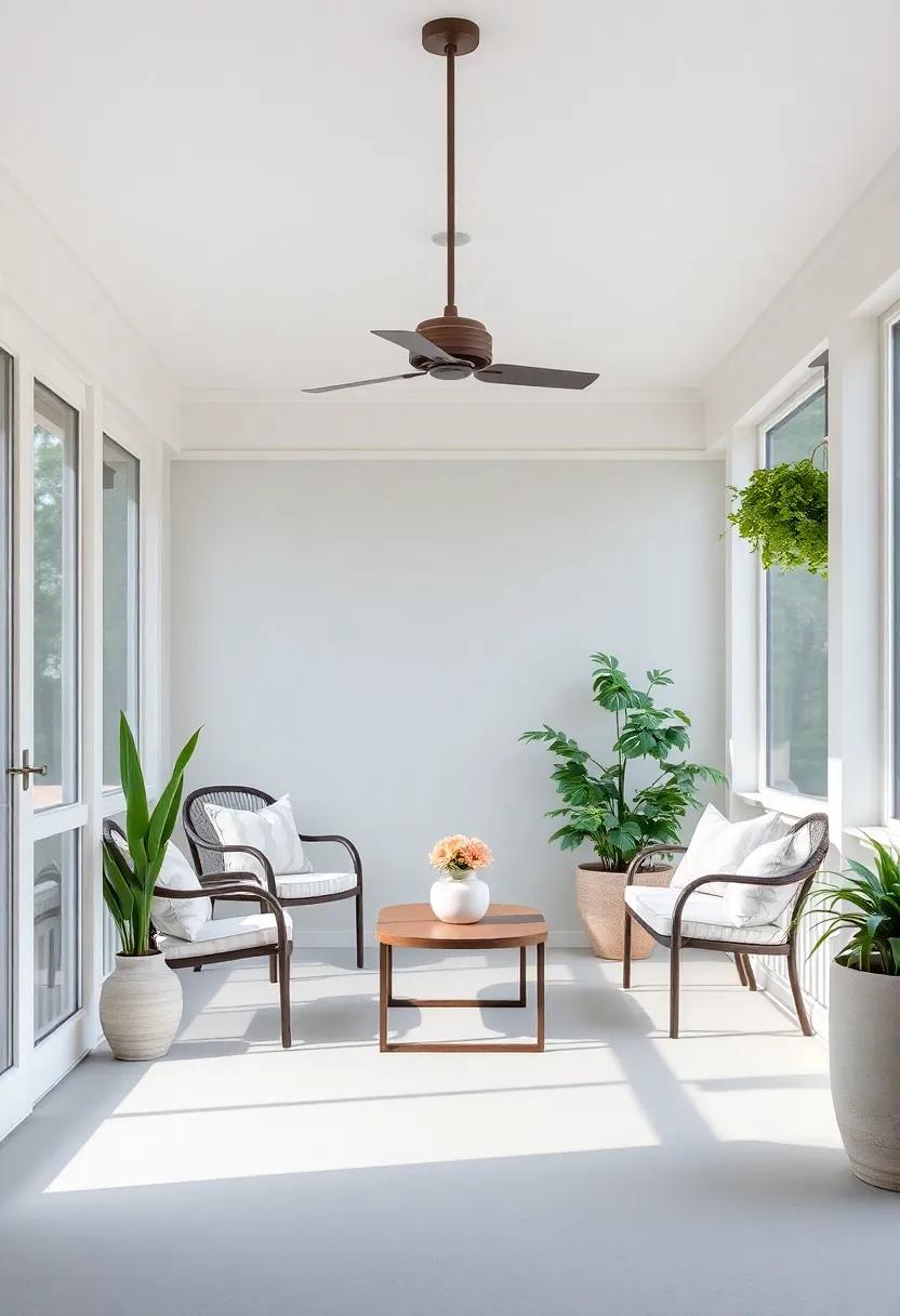 Light ⁢and ⁣Airy ⁤Neutrals for⁣ a refreshing Screened Porch ⁣Ambiance