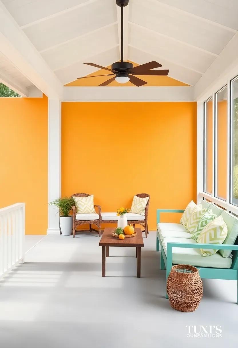 Refreshing ⁢Citrus Color Accents⁢ to Brighten ⁣Your ⁤Screened Porch