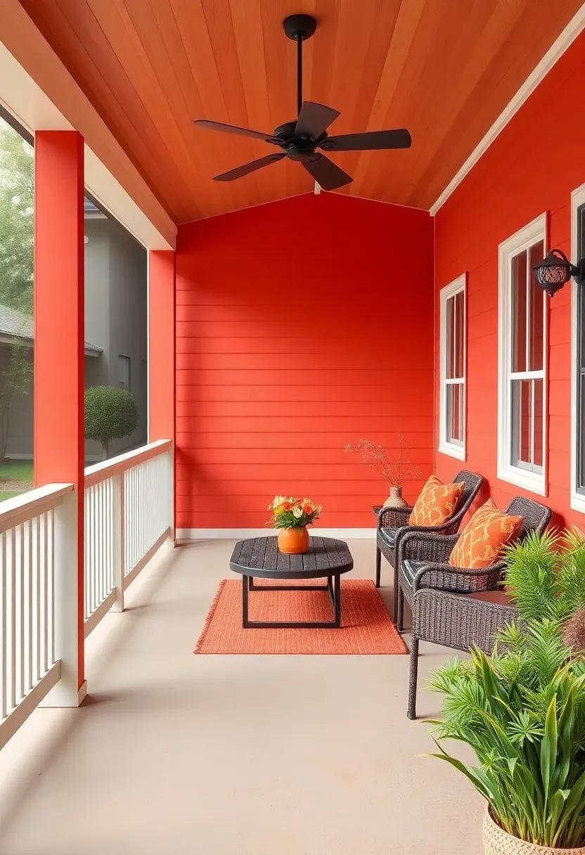 Warm Red and Orange Tones‍ to Invigorate Your Outdoor Retreat