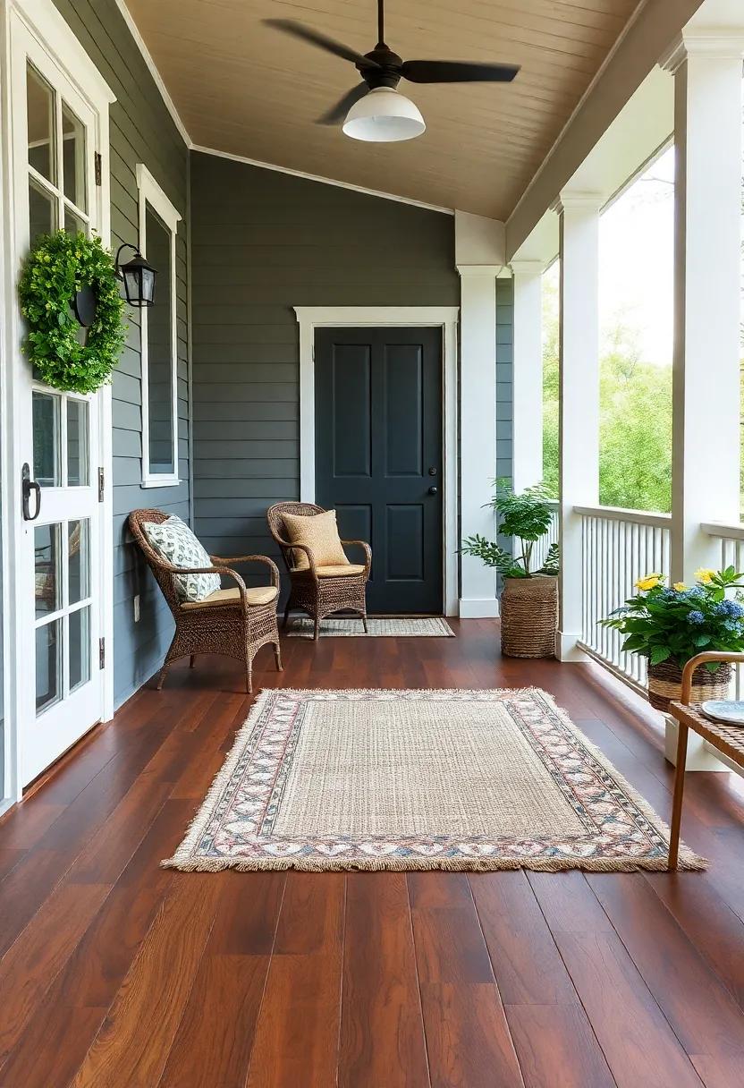 Warm wood Accents: Pair richly stained hardwood floors with woven ‍rugs for a‌ warm and inviting contrast that feels ​homely