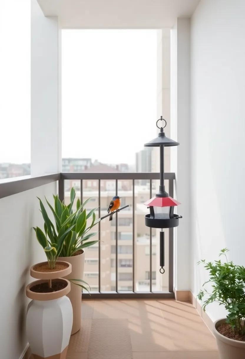 Incorporate bird Feeders to Attract Nature's Visitors to Your Balcony