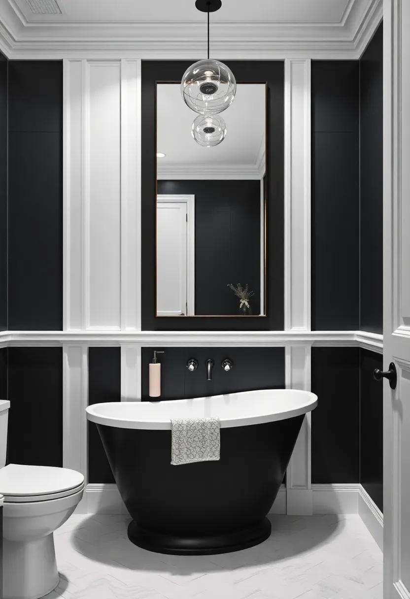 Corral with ​Contrast: the ⁤Role​ of White Trim ⁤in Dark Bathroom‍ Designs
