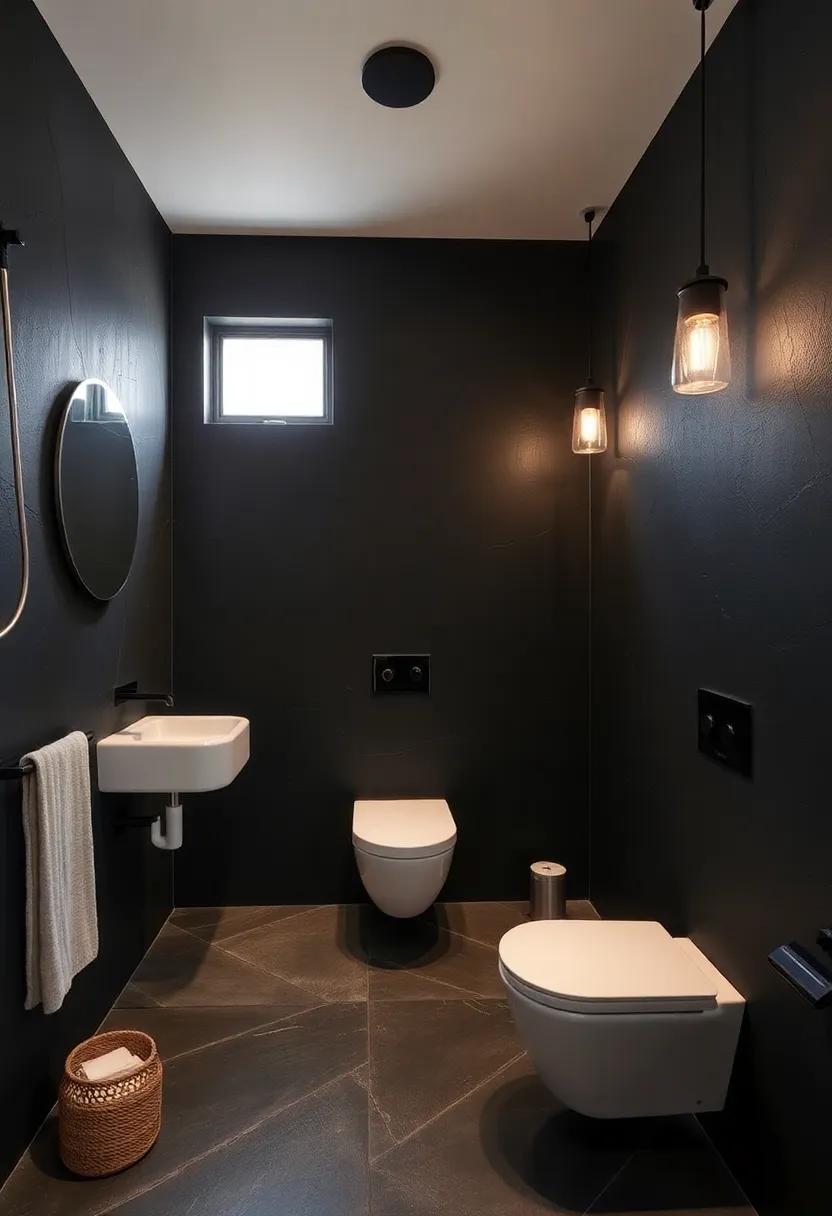 Rugged and Refined: ‌Exploring dark⁣ wall Design in⁤ Rustic Bathrooms