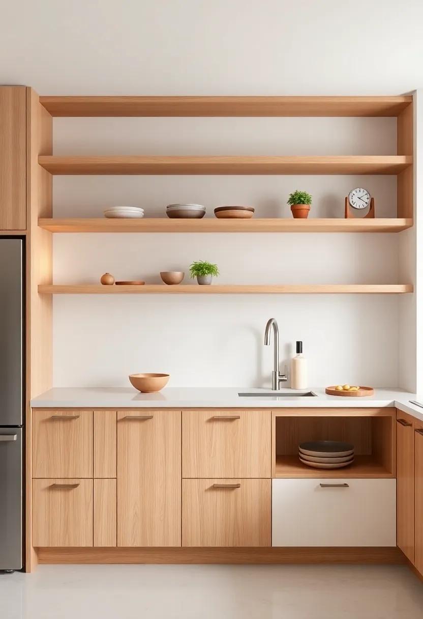 multi-Functional Islands with Built-in Shelves for Extra Storage