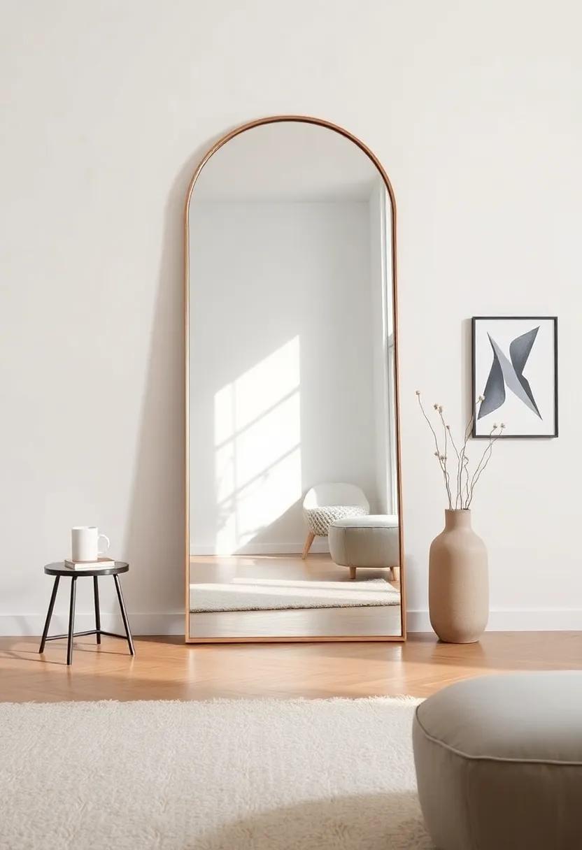 Oversized floor Mirror: Perfect for⁢ creating an ⁢illusion of space, an oversized mirror ‌leans against the wall while doubling as a statement ‌accessory