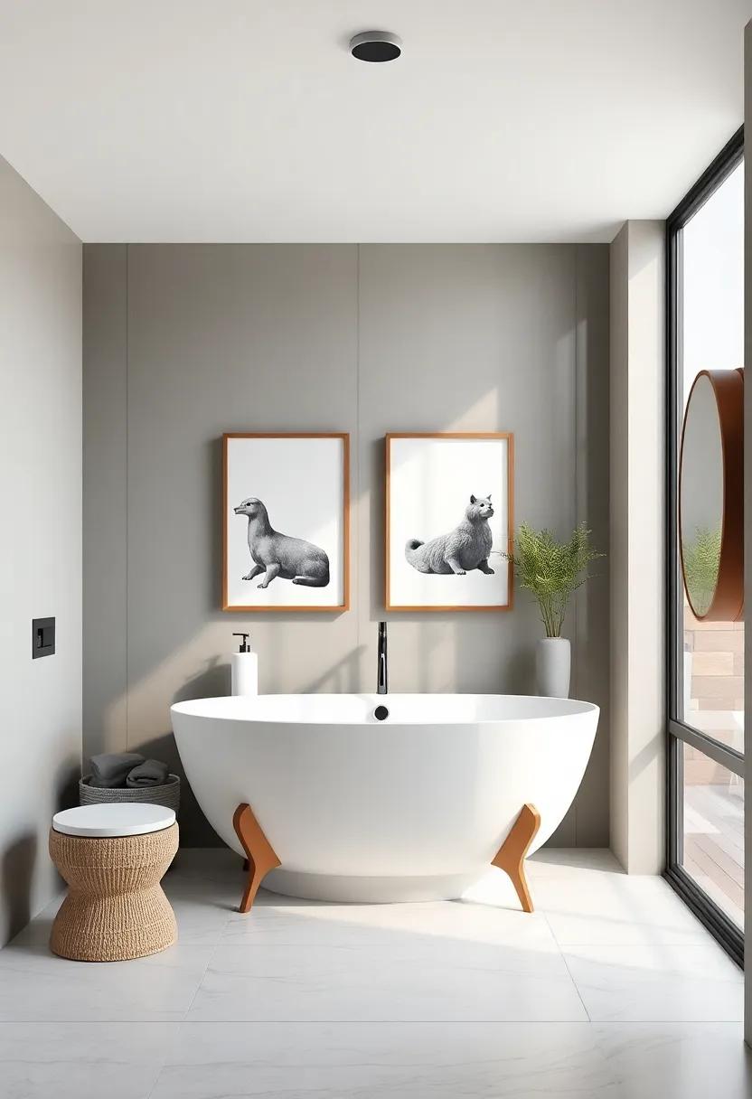Adorn your space with art prints or photographs framed⁤ beautifully to personalize your bathroom decor