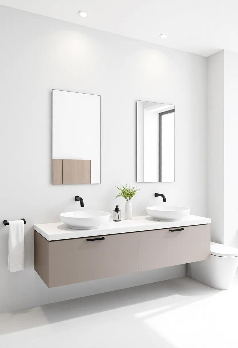 Choose floating vanities to enhance ​the illusion of space and ⁣provide a clean, minimalistic aesthetic