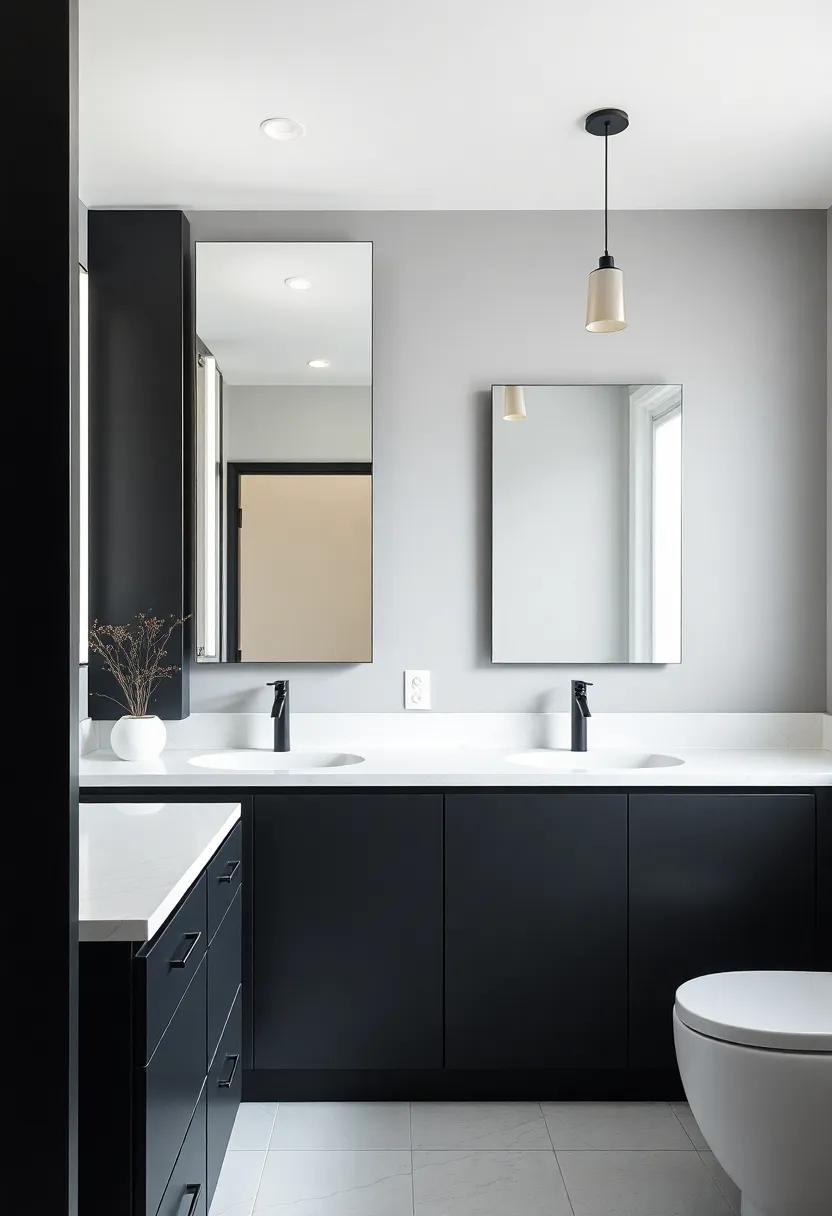 Play with‍ contrasting colors⁣ by pairing ‍dark cabinetry with light countertops for a striking visual impact