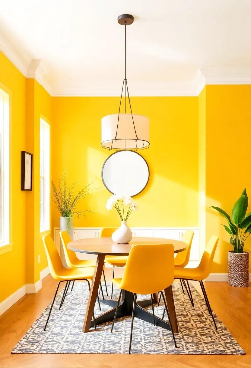Golden Yellow: Bright​ and cheerful,this sunny hue energizes the room and encourages lively conversations