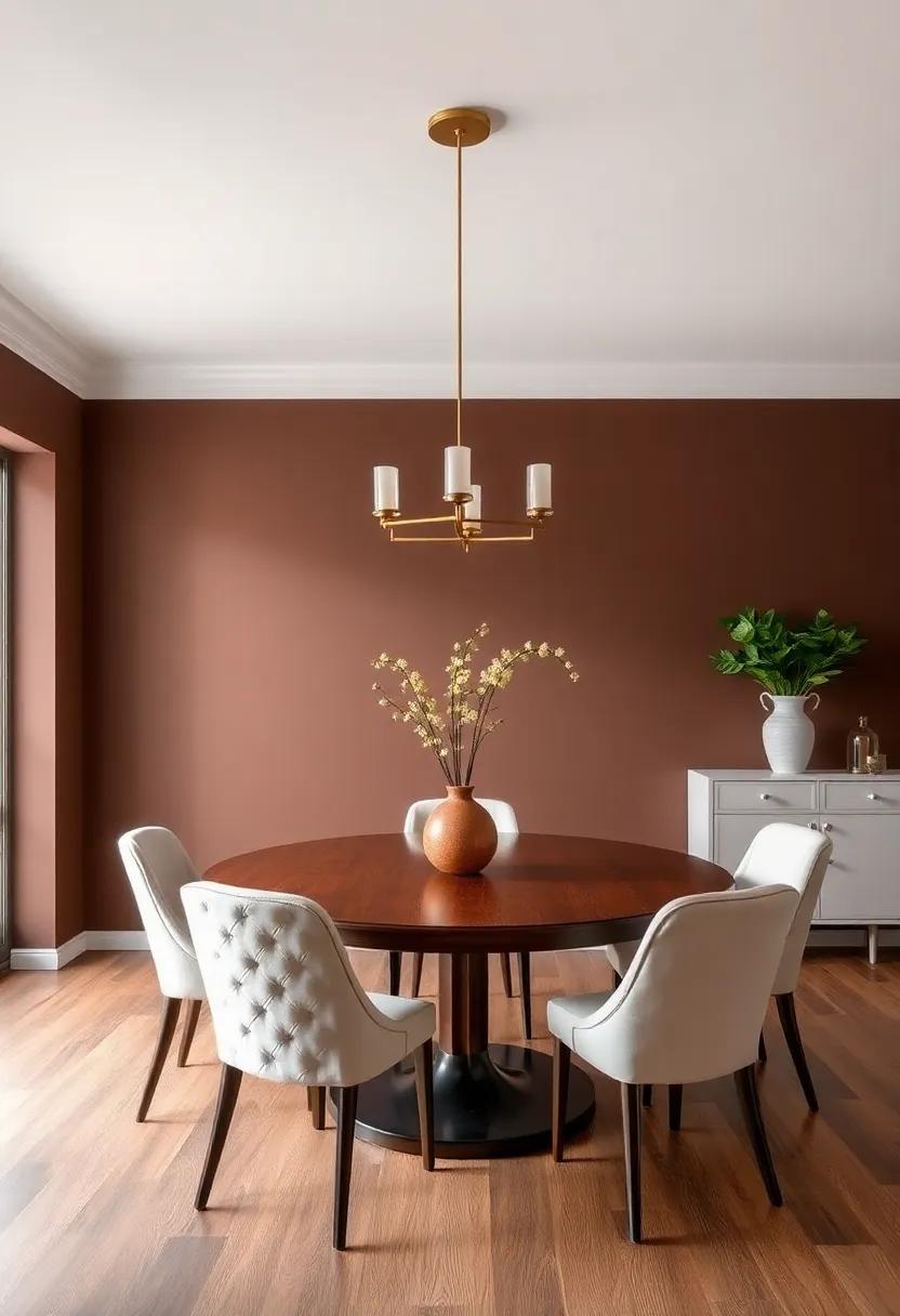 Chocolate Brown: Rich and warm, this indulgent color promotes comfort and a⁤ sense of ​luxury in your dining room