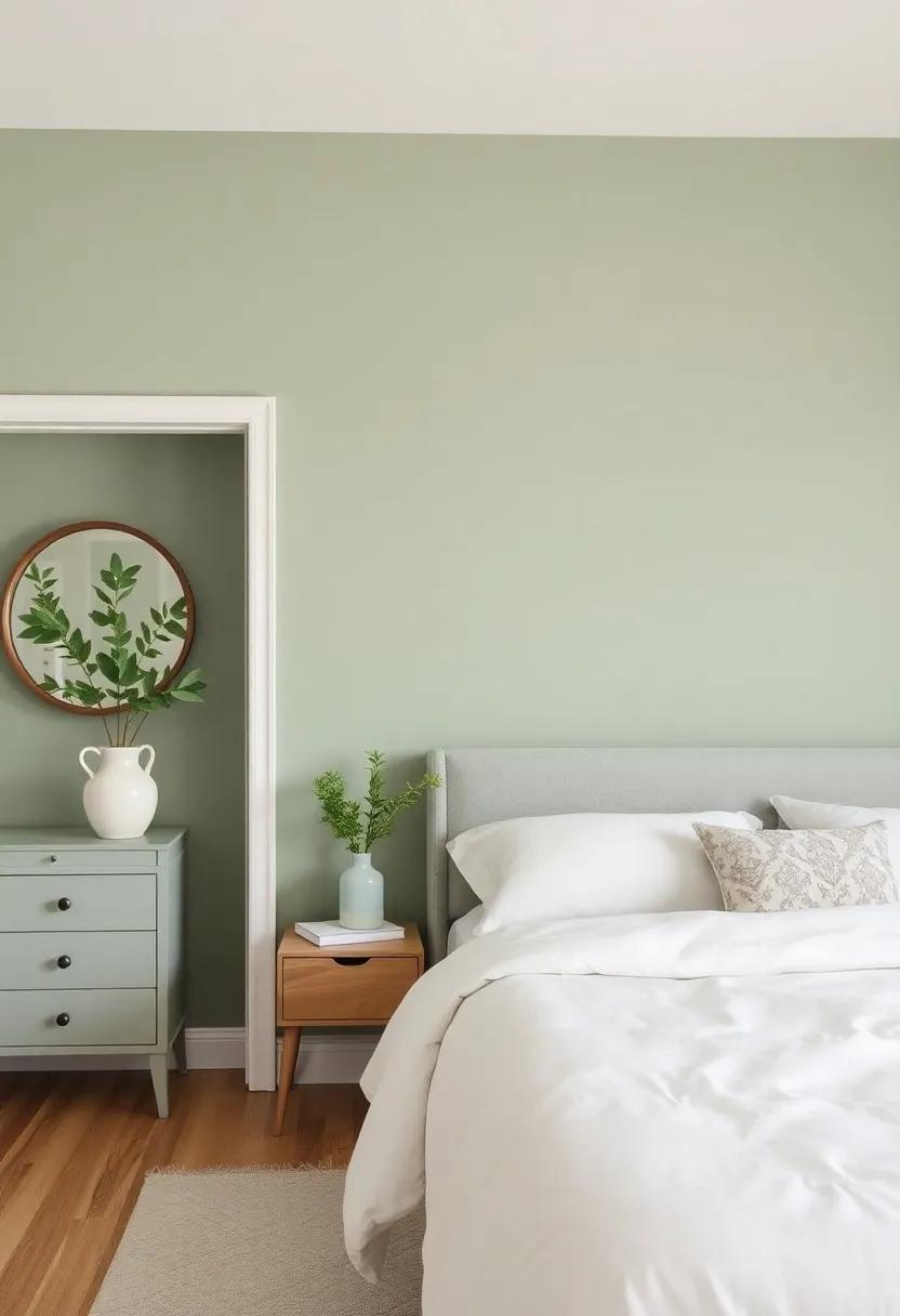 Sage Green: This muted ​green works beautifully to create a tranquil environment, reminiscent of nature, making your retreat feel peaceful ‍and serene