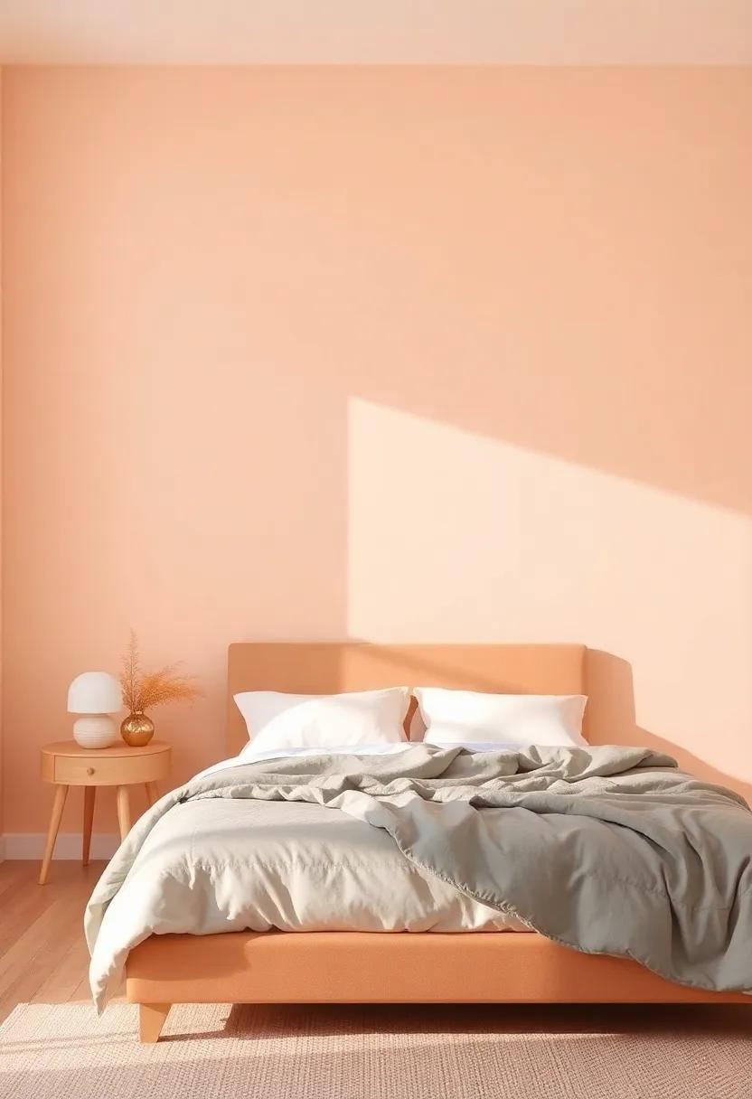 soft Peach: ‌Blending warmth and softness, soft⁢ peach brings a refreshing glow to ‌your bedroom, ‌making it feel both inviting and uplifted