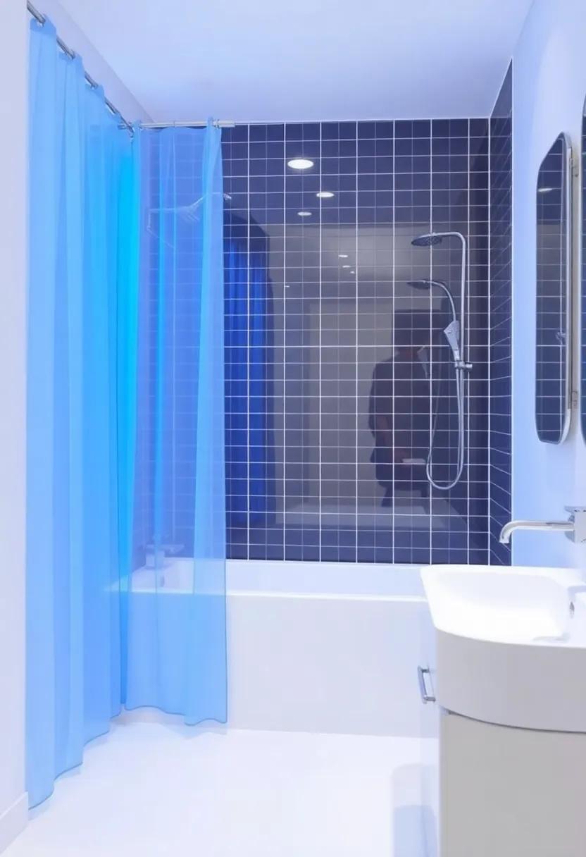 innovative Shower Curtains: Creative Designs for White Bathrooms