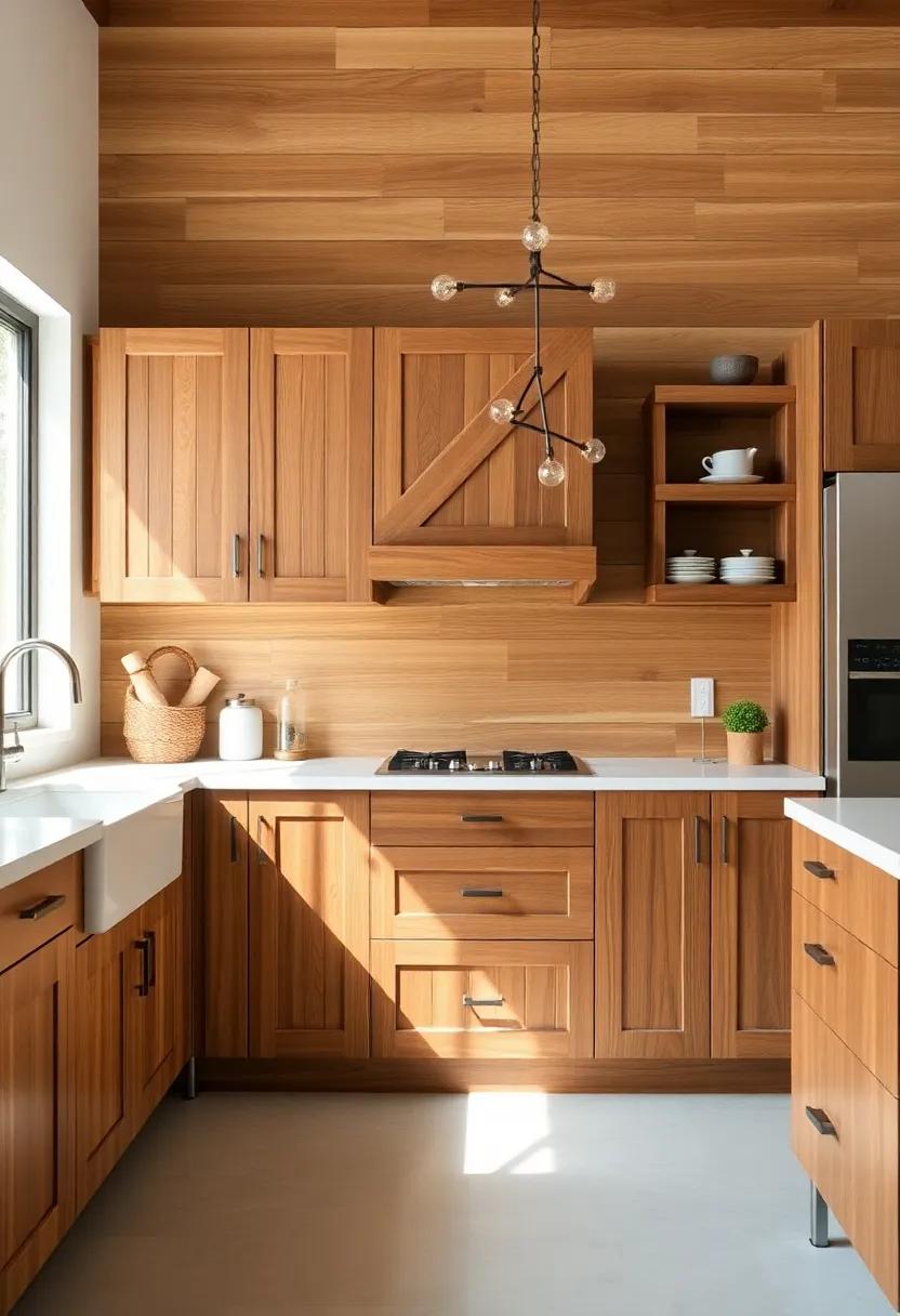 Go Rustic: Opt for reclaimed wood cabinets that ​tell a story and add a warm, inviting character to your culinary space
