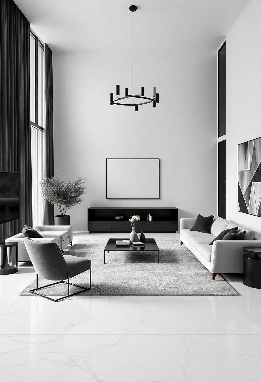 25 Elegant Inspirations for a Monochrome Black Luxury Living Room