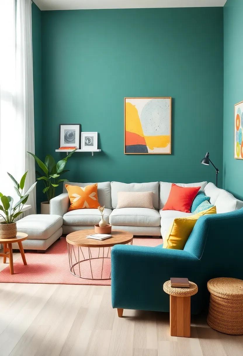 Vibrant Harmony: Designing an Eclectic Living Room with Colorful Accents