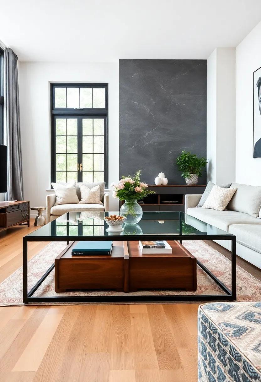 Stylish Fusion: Transform Your Living Room with an Industrial Glass Coffee Table