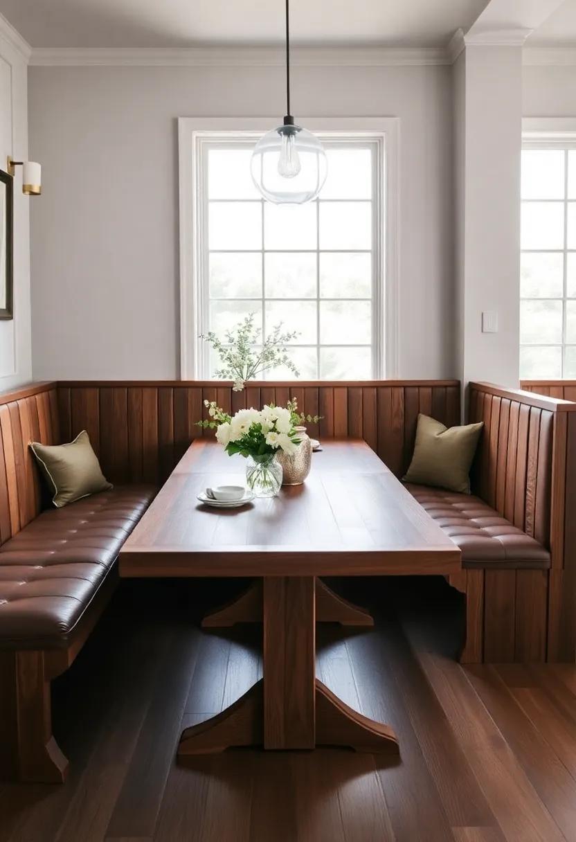 Rustic Charm: Embracing ⁢Farmhouse Trends with Warm Banquette Seating Elements