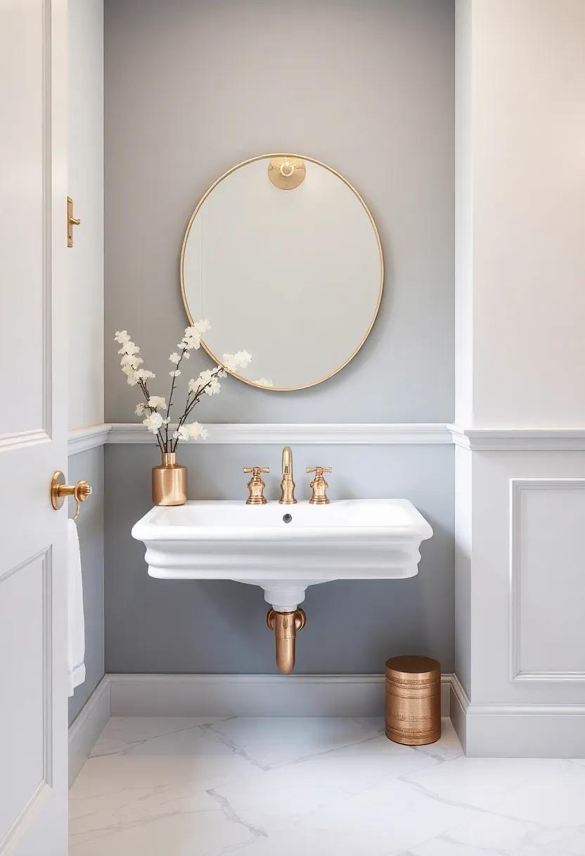 choose‍ Elegant Hardware: Swap ⁢out standard fixtures for ornate ⁣handles and faucets that add sophistication and charm to your bathroom