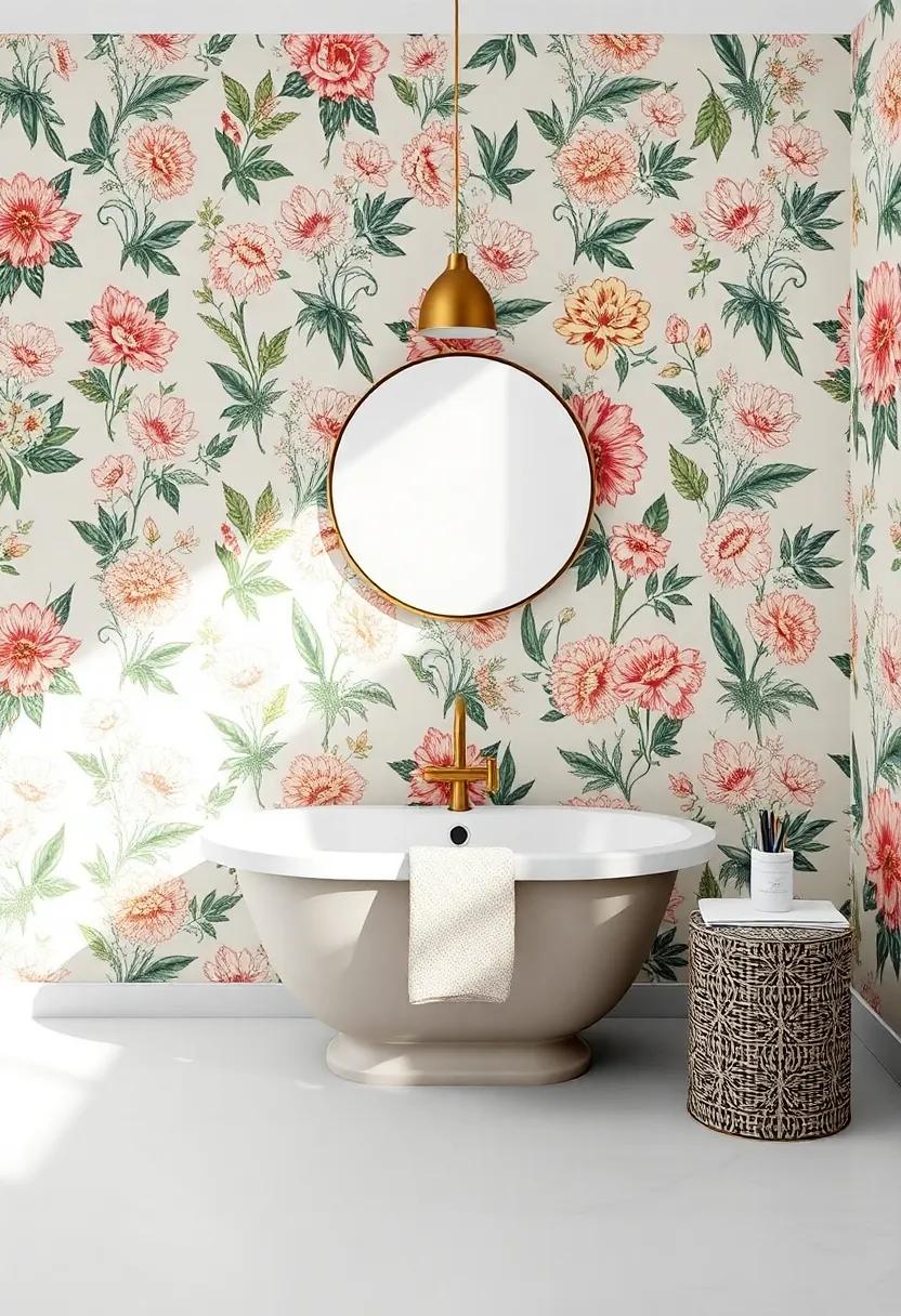 Experiment with Wallpaper: Bold patterns or serene florals can infuse personality and warmth, transforming ‌the bathroom into ‌an inviting retreat