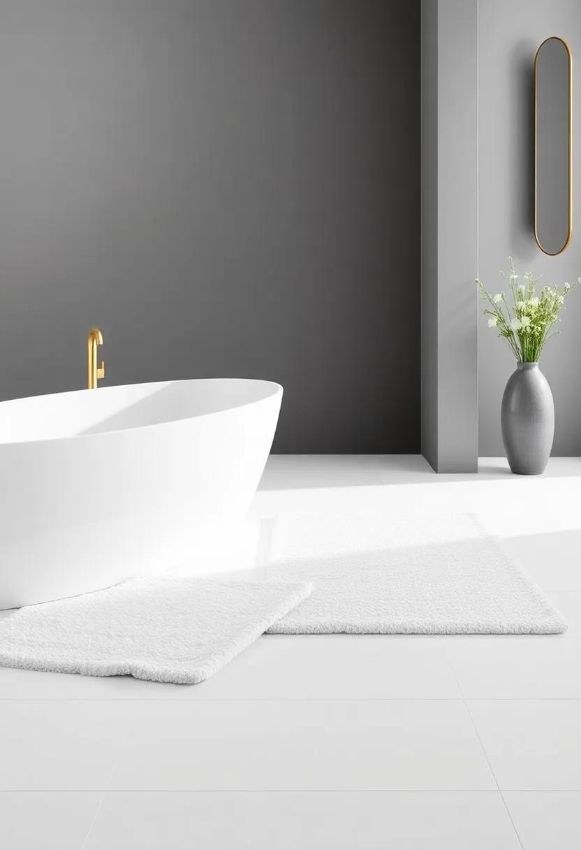 use Textured Bath Mats: Choose plush or woven bath mats to‌ provide comfort underfoot and add an element of style ⁢to the floor