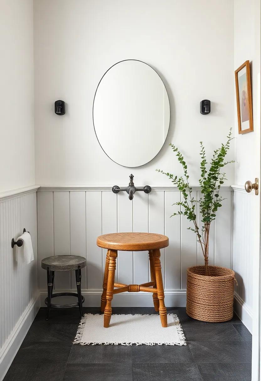 Antique Stools: Add seating with an antique stool or ⁤chair as both functional and decorative elements