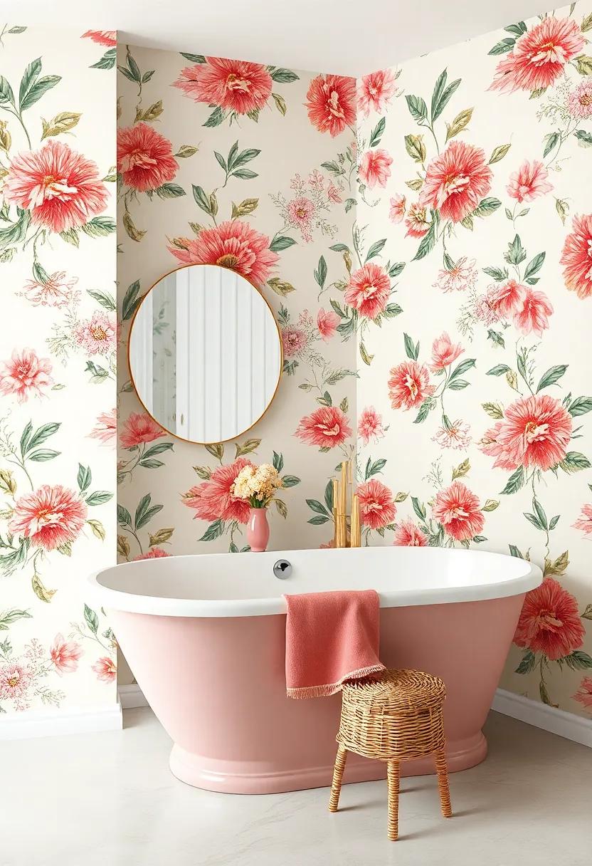 Floral Wallpaper: Revive retro style with playful floral wallpapers‌ that can transform even the ⁣smallest ⁤bathroom into​ a vibrant retreat