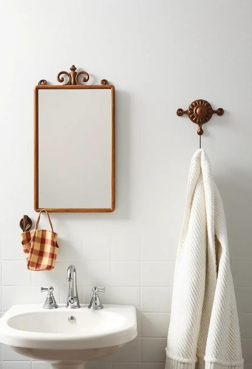 Vintage Coat Hooks: ⁤Use decorative coat hooks ⁣for⁤ a‍ chic⁣ and practical way to hang towels and robes, adding to the vintage aesthetic
