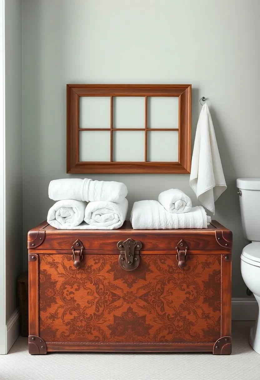 Vintage ​Trunks: Use an old ‌trunk as a unique storage ⁣option or a stylish way to display rolled towels and linens