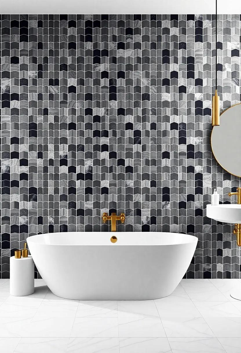 Bold Geometric Tiles That Bring A Dynamic Flair To Your⁢ Bathroom Design